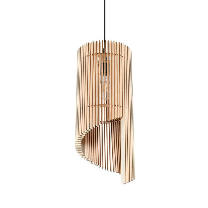 Suspension Bois Géométrique design pour Ampoule E27 - Silumen
