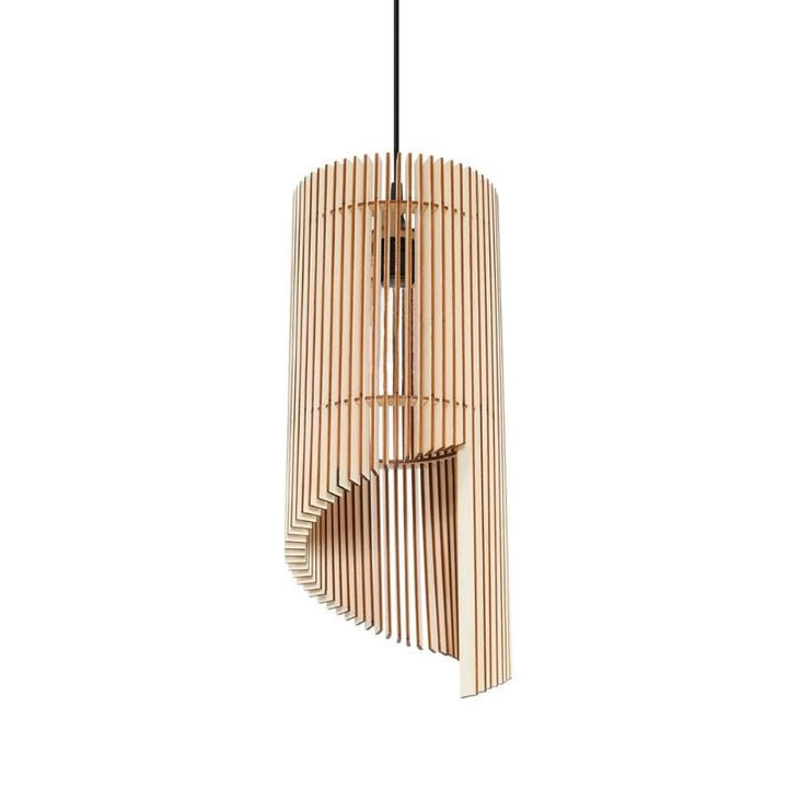 Suspension Bois Géométrique design pour Ampoule E27 - Silumen