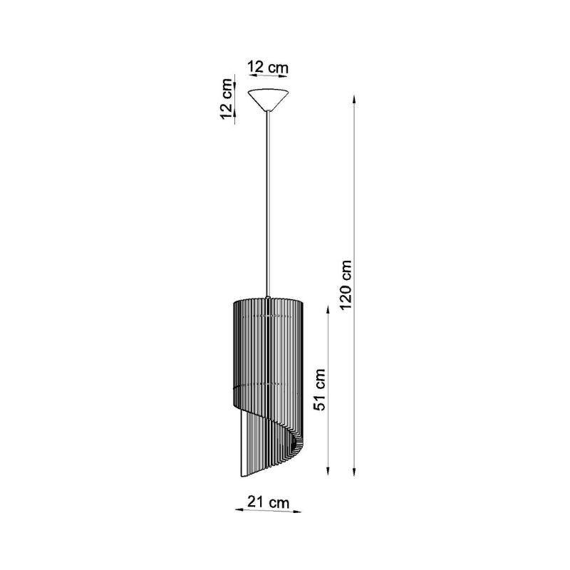 Suspension Bois Géométrique design pour Ampoule E27 - Silumen