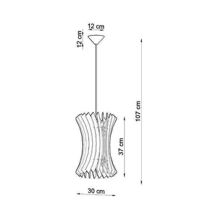 Suspension Bois Géométrique pour Ampoule E27 - Silumen