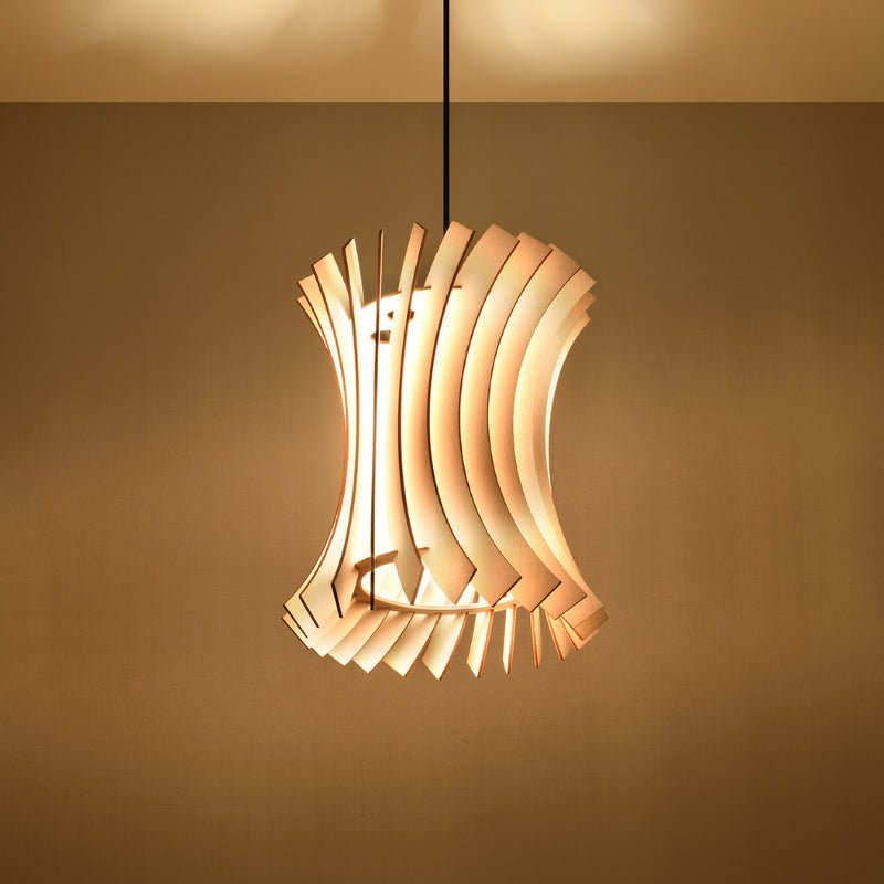 Suspension Bois Géométrique pour Ampoule E27 - Silumen