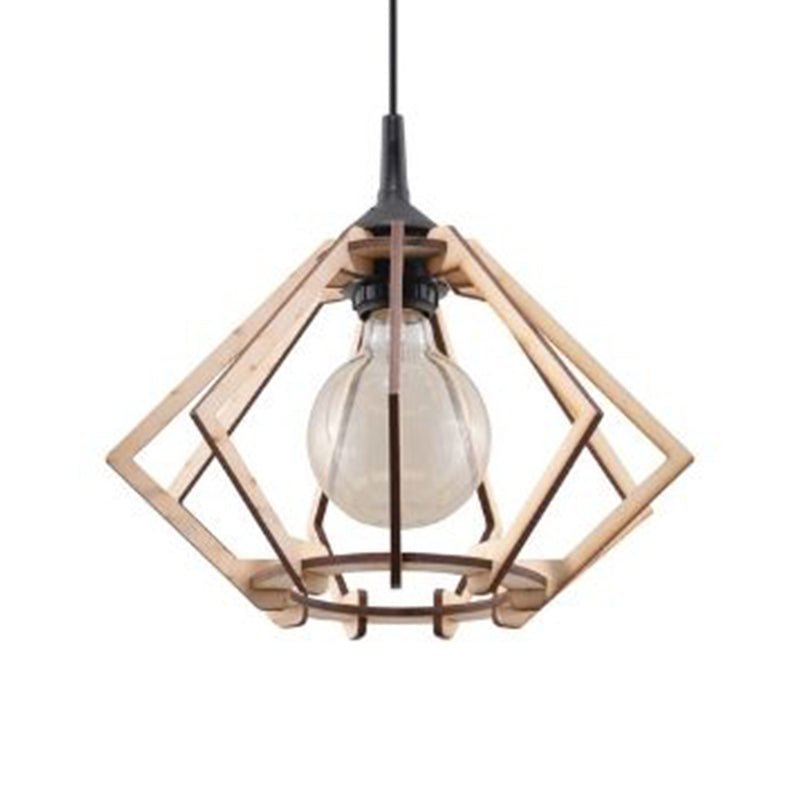 Suspension Bois Moderne pour Ampoule E27 - Silumen
