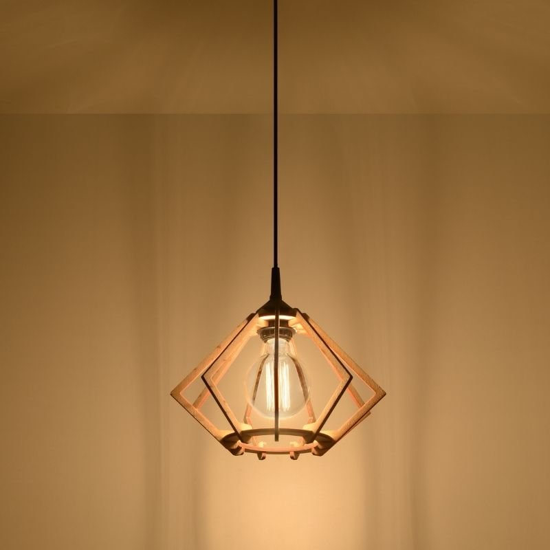 Suspension Bois Moderne pour Ampoule E27 - Silumen