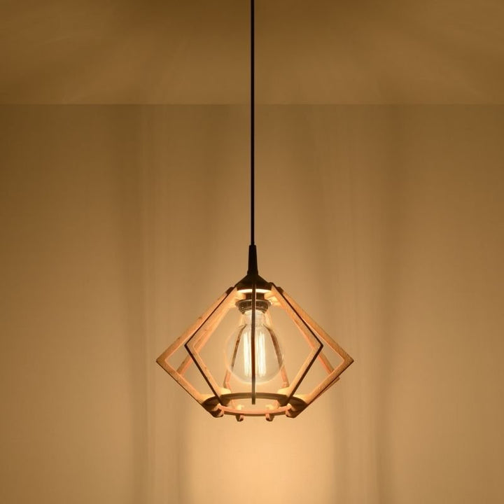 Suspension Bois Moderne pour Ampoule E27 - Silumen