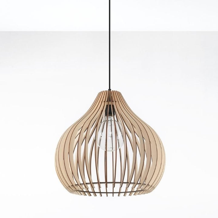 Suspension Bois Sphère pour Ampoule E27 - Silumen