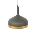 Suspension Industrielle Cloche Mat Gris et Doré