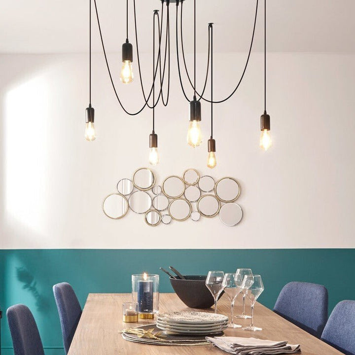 Suspension Métal Filaire Noir 200cm pour ampoule E27 - Silumen
