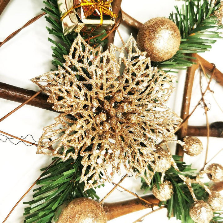 Suspension Noël Rotin 25 cm CHAMPAGNE - Silumen
