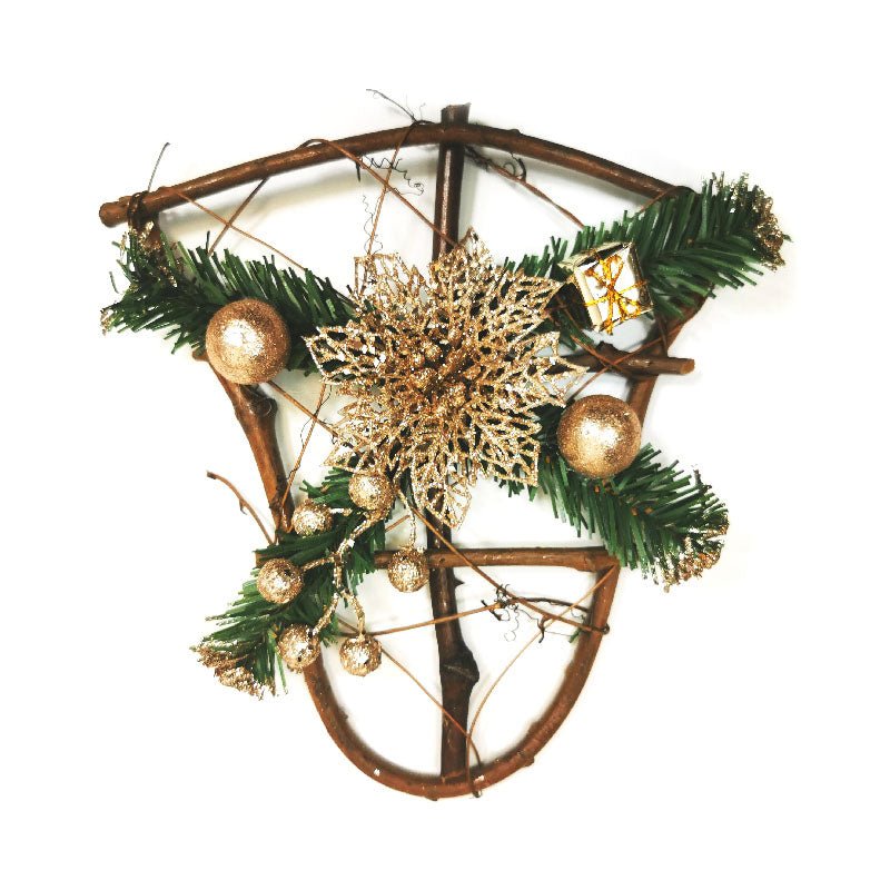 Suspension Noël Rotin 25 cm CHAMPAGNE - Silumen