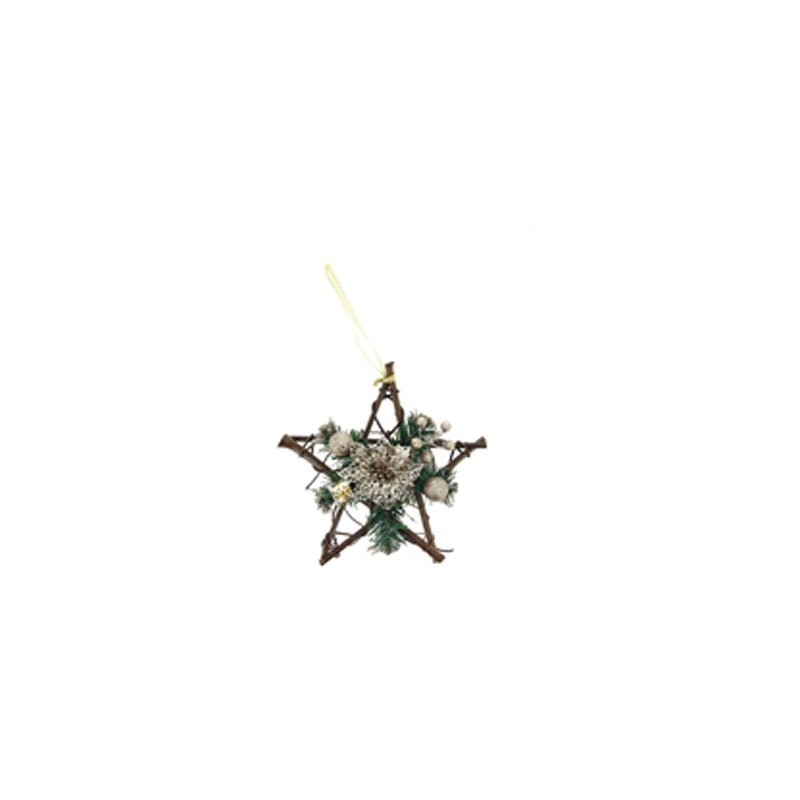 Suspension Noël Rotin 25 cm CHAMPAGNE - Silumen