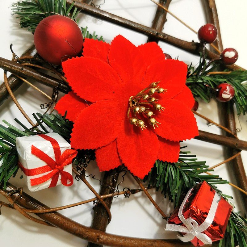 Suspension Noël Rotin 25 cm FLEUR DE NOEL - Silumen