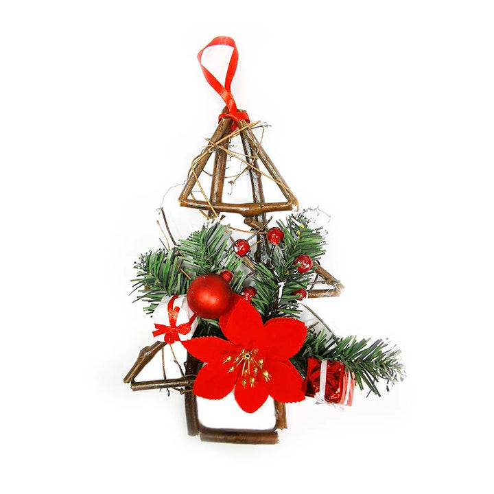 Suspension Noël Rotin 25 cm FLEUR DE NOEL - Silumen