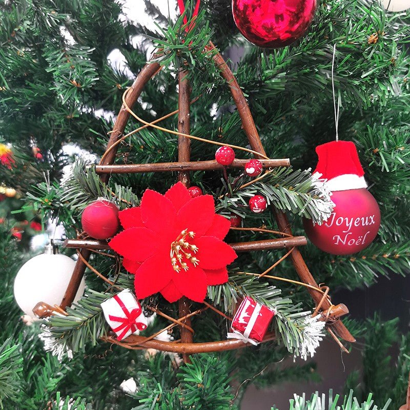 Suspension Noël Rotin 25 cm FLEUR DE NOEL - Silumen