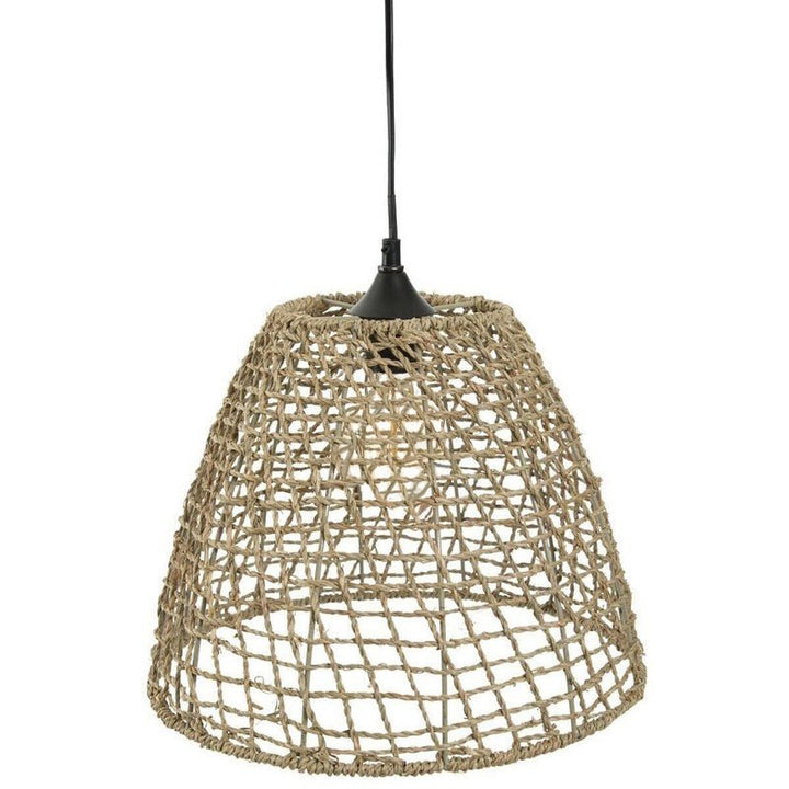 Suspension Rotin Naturel Cone 35 cm pour ampoule E27 - Silumen