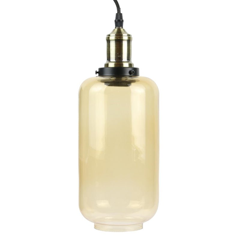 Suspension Verre Fumé Ambré Bouteille pour Ampoule E27 - Silumen