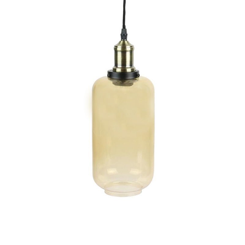 Suspension Verre Fumé Ambré Bouteille pour Ampoule E27 - Silumen
