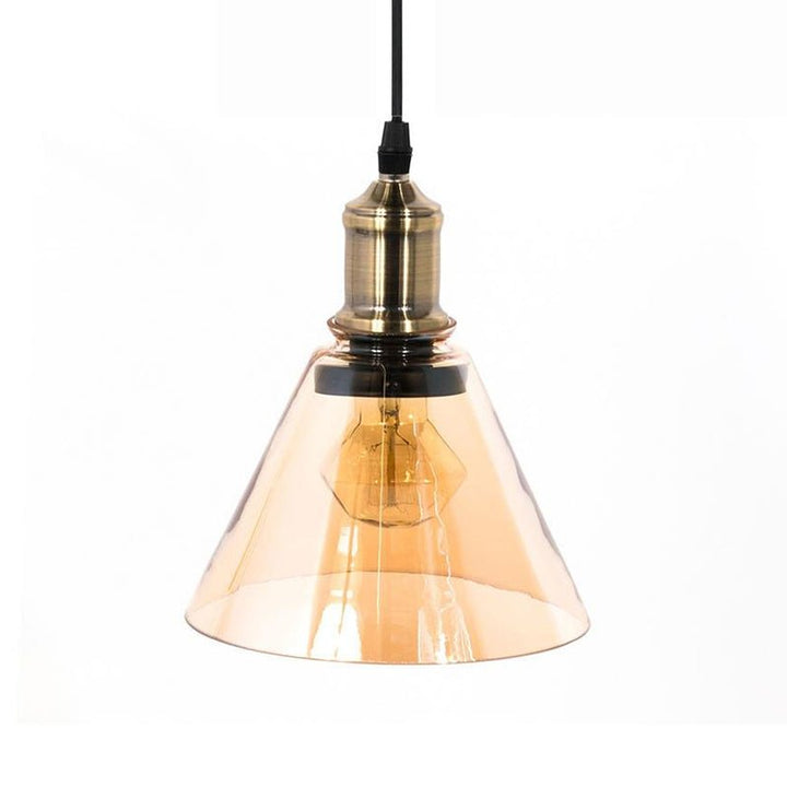 Suspension Verre Fumé en Entonnoir pour Ampoule E27 - Silumen