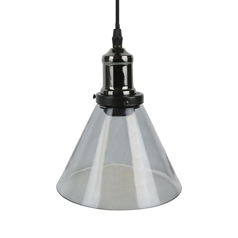 Suspension Verre Fumé en Entonnoir pour Ampoule E27 - Silumen