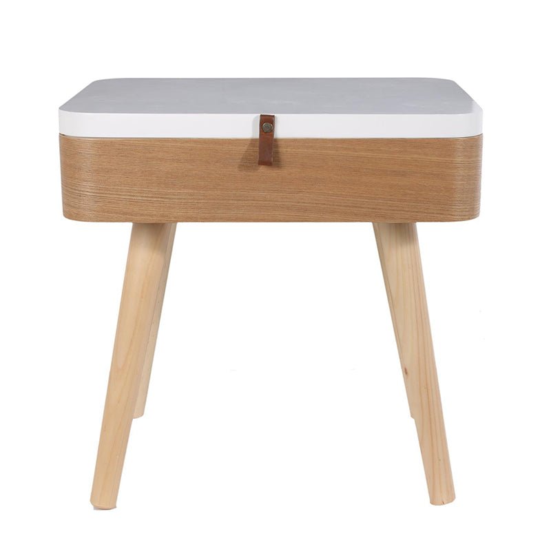 Table de Chevet Bois Vintage Rectangle H. 51cm - Silumen