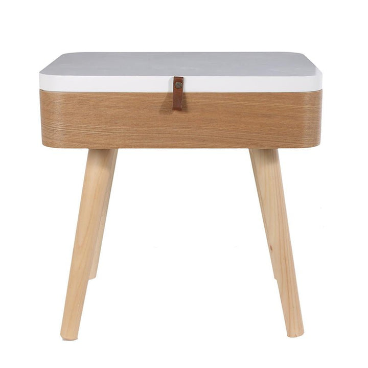Table de Chevet Bois Vintage Rectangle H. 51cm - Silumen