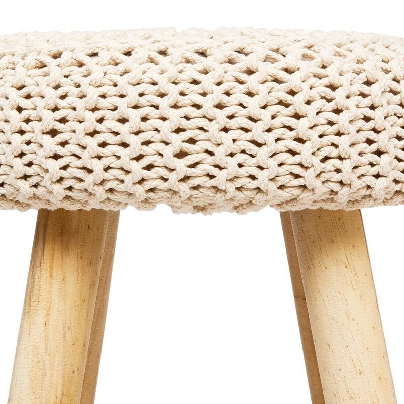 Tabouret en maille avec Pieds en Pin 43 cm - Silumen