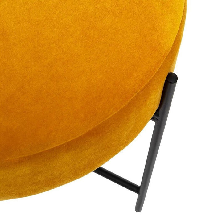 Tabouret Velours Jaune avec Pieds en Fer 45 cm - Silumen