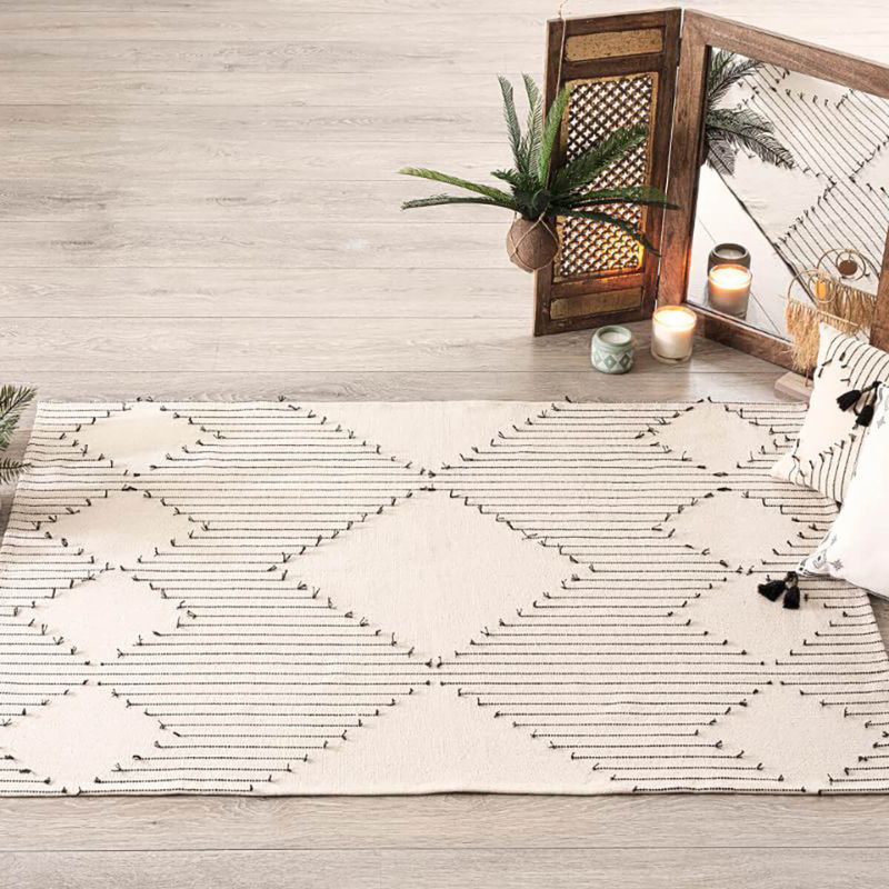 Tapis Coton Rectanglulaire motif Losange 120x170 cm - Silumen