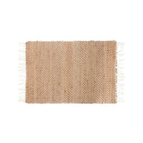 Tapis Jute Éthnique Rectangulaire avec Rayures Zigzag 60x90 cm