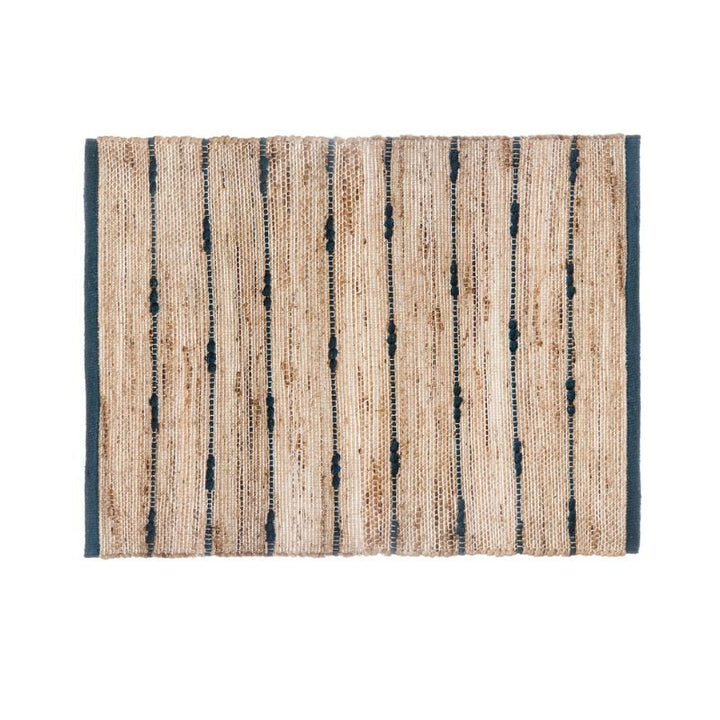 Tapis Jute Rectangulaire avec Rayure en Coton 60x90 cm - Silumen