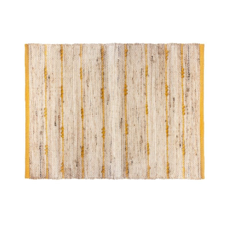 Tapis Jute Rectangulaire avec Rayure en Coton 60x90 cm - Silumen