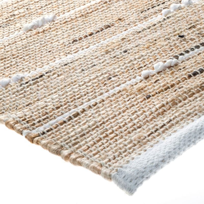 Tapis Jute Rectangulaire avec Rayure en Coton 60x90 cm - Silumen