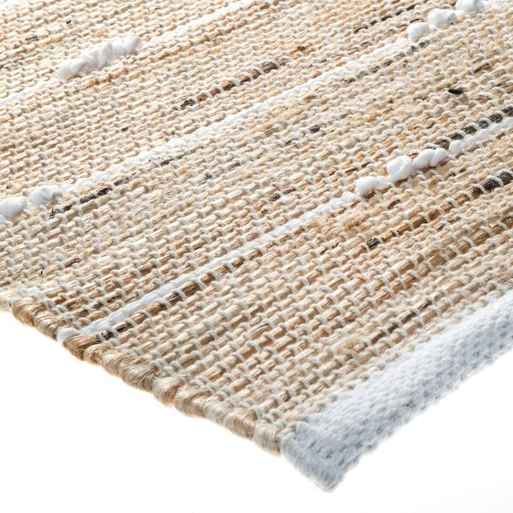 Tapis Jute Rectangulaire avec Rayure en Coton 60x90 cm - Silumen