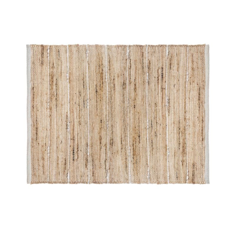 Tapis Jute Rectangulaire avec Rayure en Coton 60x90 cm - Silumen