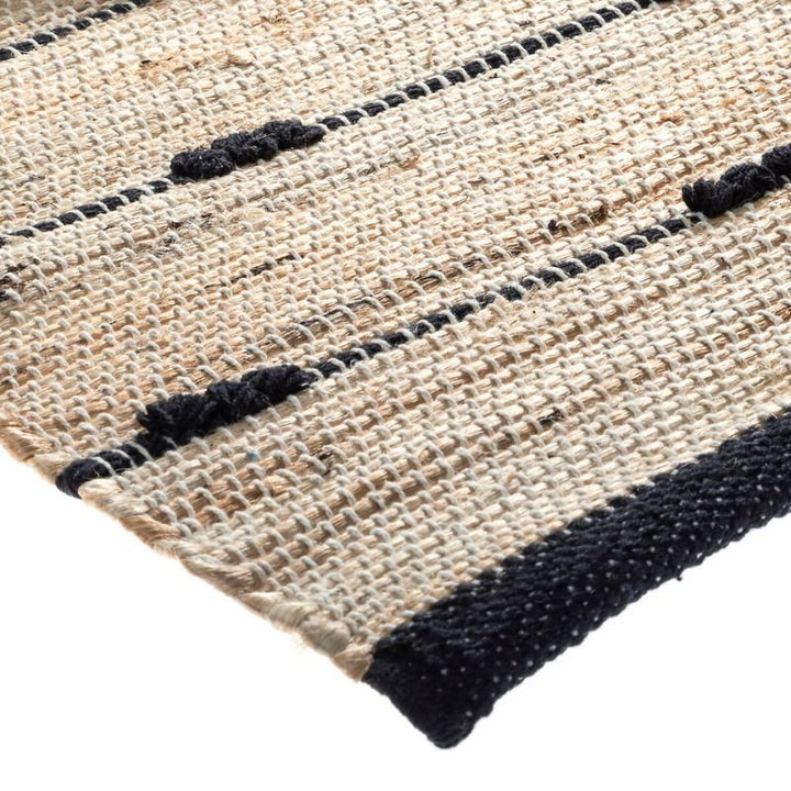 Tapis Jute Rectangulaire avec Rayure en Coton 60x90 cm - Silumen