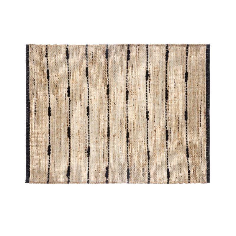 Tapis Jute Rectangulaire avec Rayure en Coton 60x90 cm - Silumen