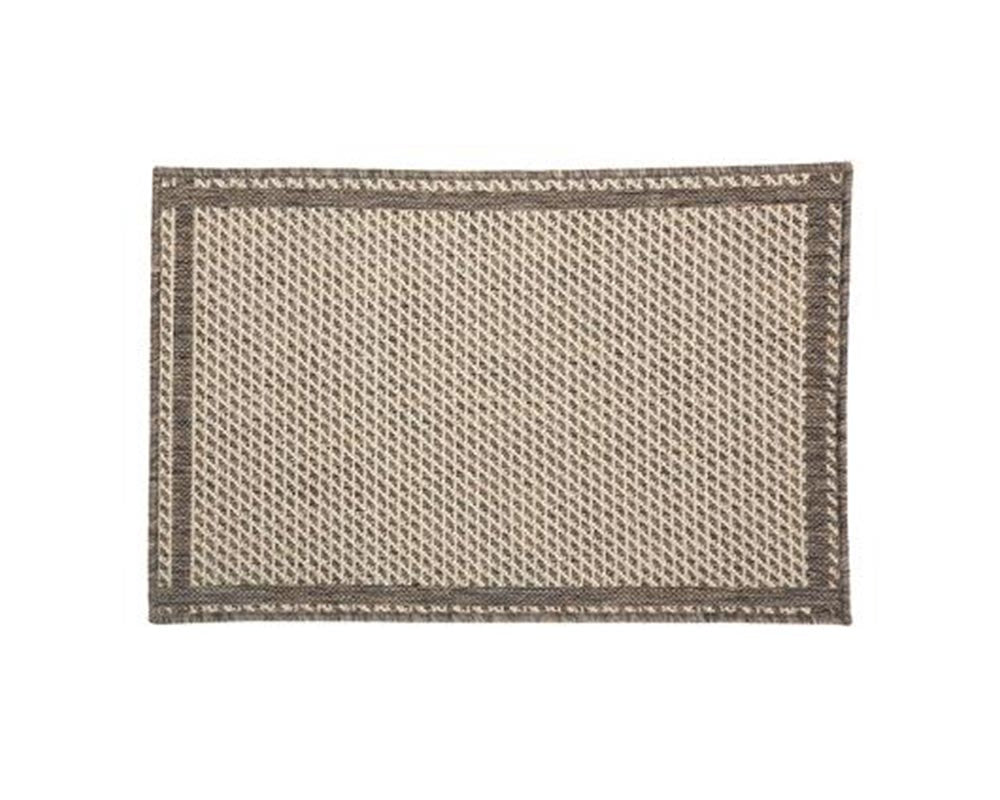 Tapis polypropylène motif grille 50x80 cm - Taupe - Silumen