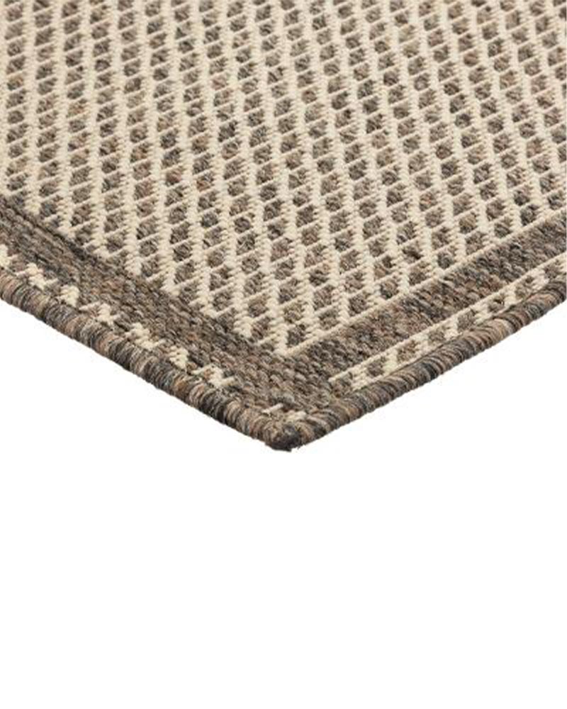 Tapis polypropylène motif grille 50x80 cm - Taupe - Silumen