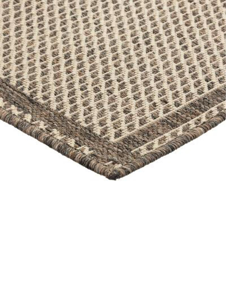 Tapis polypropylène motif grille 50x80 cm - Taupe - Silumen