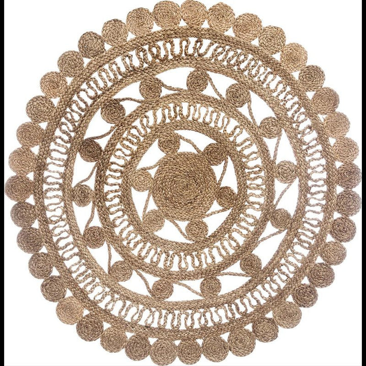 Tapis Rond Jute 120cm Ajouré Naturel - Silumen