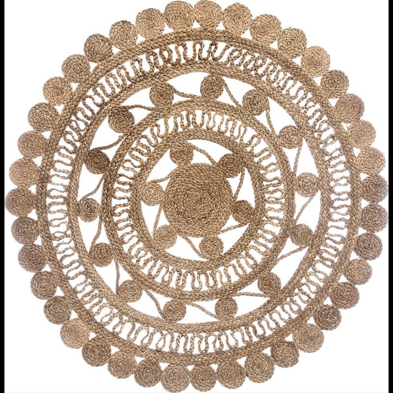 Tapis Rond Jute 120cm Ajouré Naturel - Silumen