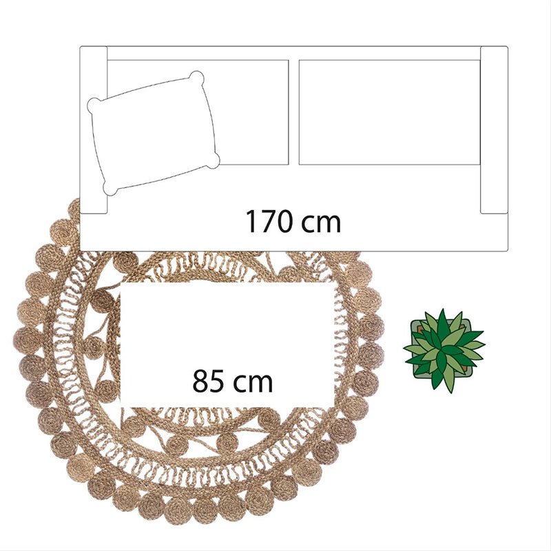 Tapis Rond Jute 120cm Ajouré Naturel - Silumen