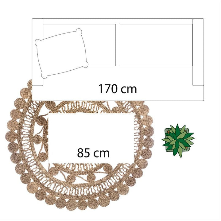 Tapis Rond Jute 120cm Ajouré Naturel - Silumen