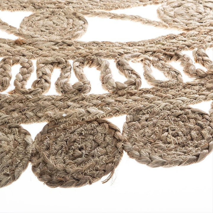 Tapis Rond Jute 120cm Ajouré Naturel - Silumen