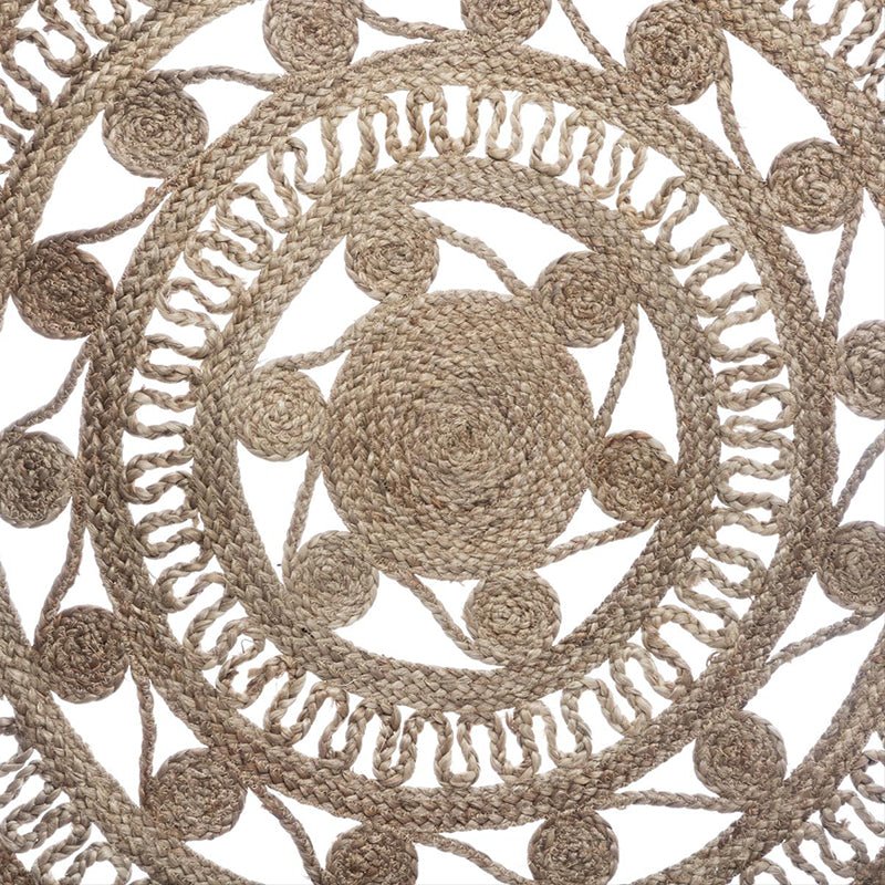 Tapis Rond Jute 120cm Ajouré Naturel - Silumen