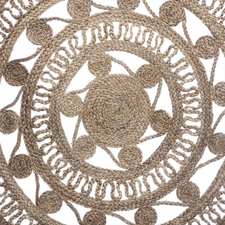 Tapis Rond Jute 120cm Ajouré Naturel - Silumen