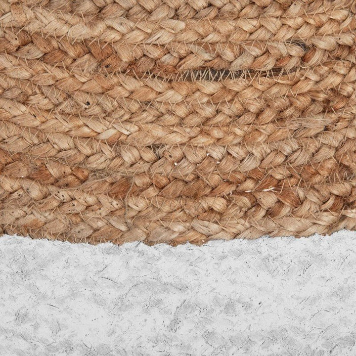 Tapis Rond Jute 120cm Bicolore Naturel Blanc - Silumen