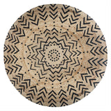 Juta natural de carpete redonda 120cm - padrão impresso