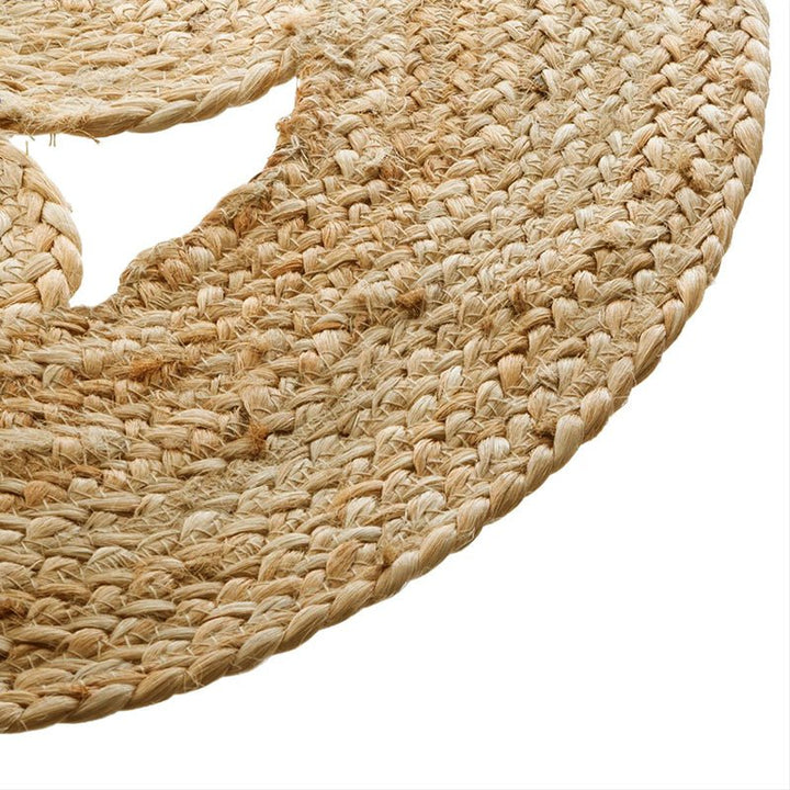 Tapis Rond Jute Naturel Tressé Ajouré 80cm - Silumen