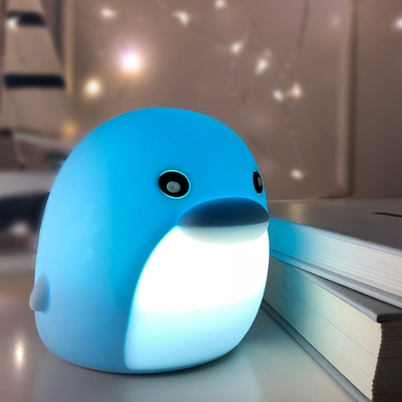 Veilleuse de Nuit Dauphin en Silicone (avec câble usb) - Silumen