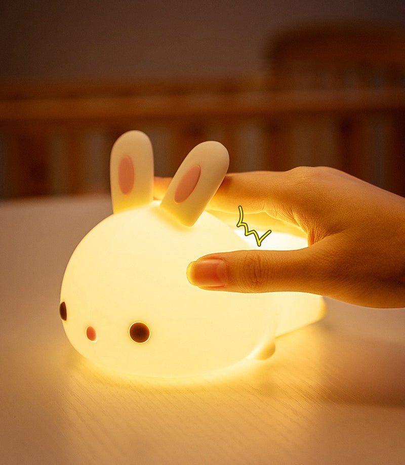 Veilleuse de Nuit Lapin Allongé Tactile en Silicone (avec câble usb) - Silumen